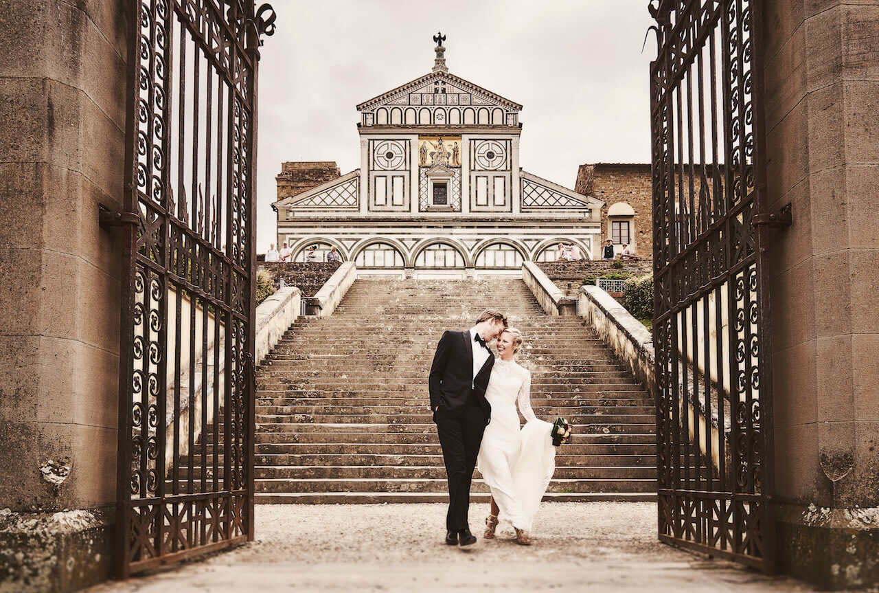 Bride and Groom at their wedding in Italy